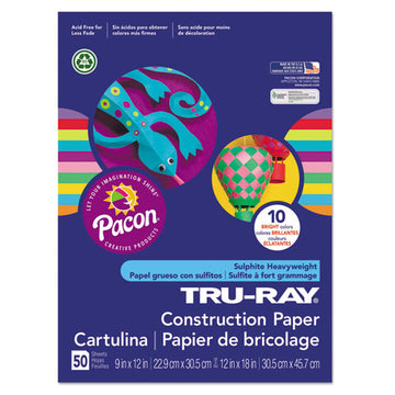 Pacon® Tru-ray Construction Paper, 76lb, 12 X 18, Assorted Bright Colors, 50-pack freeshipping - TVN Wholesale